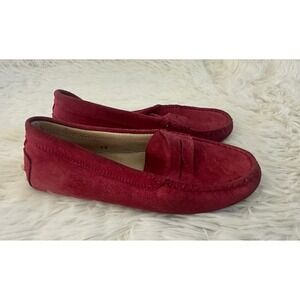 TODs Junior Pink Suede Driving‎ Shoes sz 29